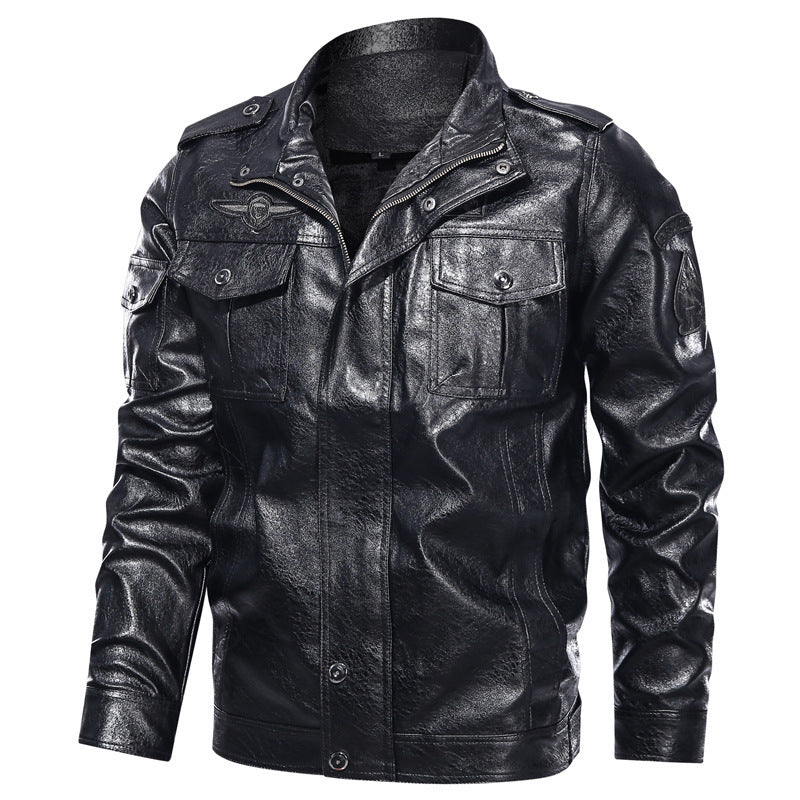 Men's Washed PU Leather Casual Men's Leather Jacket