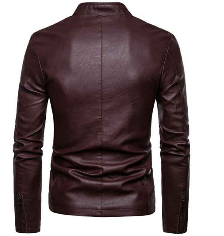 Large Size English PU Leather Jacket Jacket