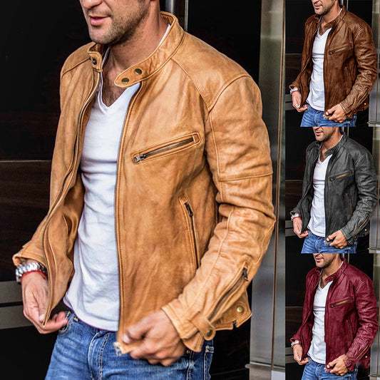 Men's motorcycle leather jacket