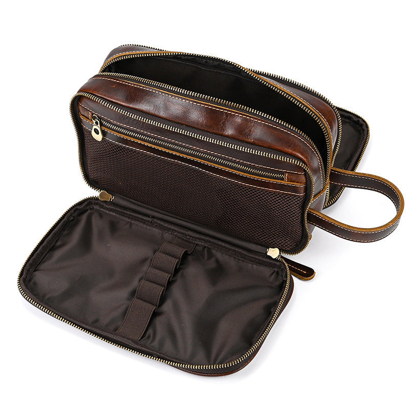 Large Capacity Leather Travel Cosmetics Storage Bag