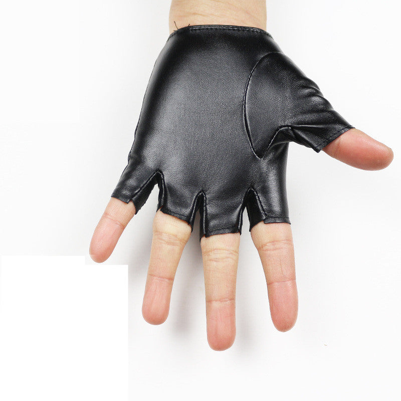 Leather Outdoor Children's Half-finger Gloves