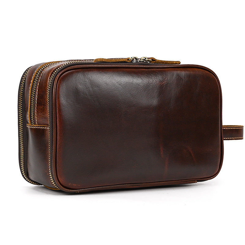 Large Capacity Leather Travel Cosmetics Storage Bag