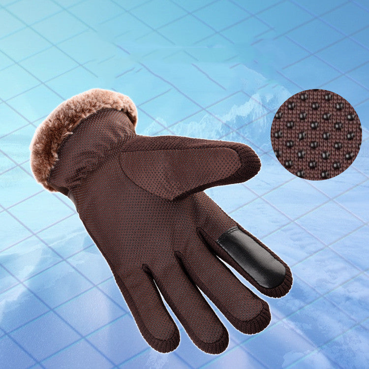 Motorcycle Cold Proof Warm Leather Gloves