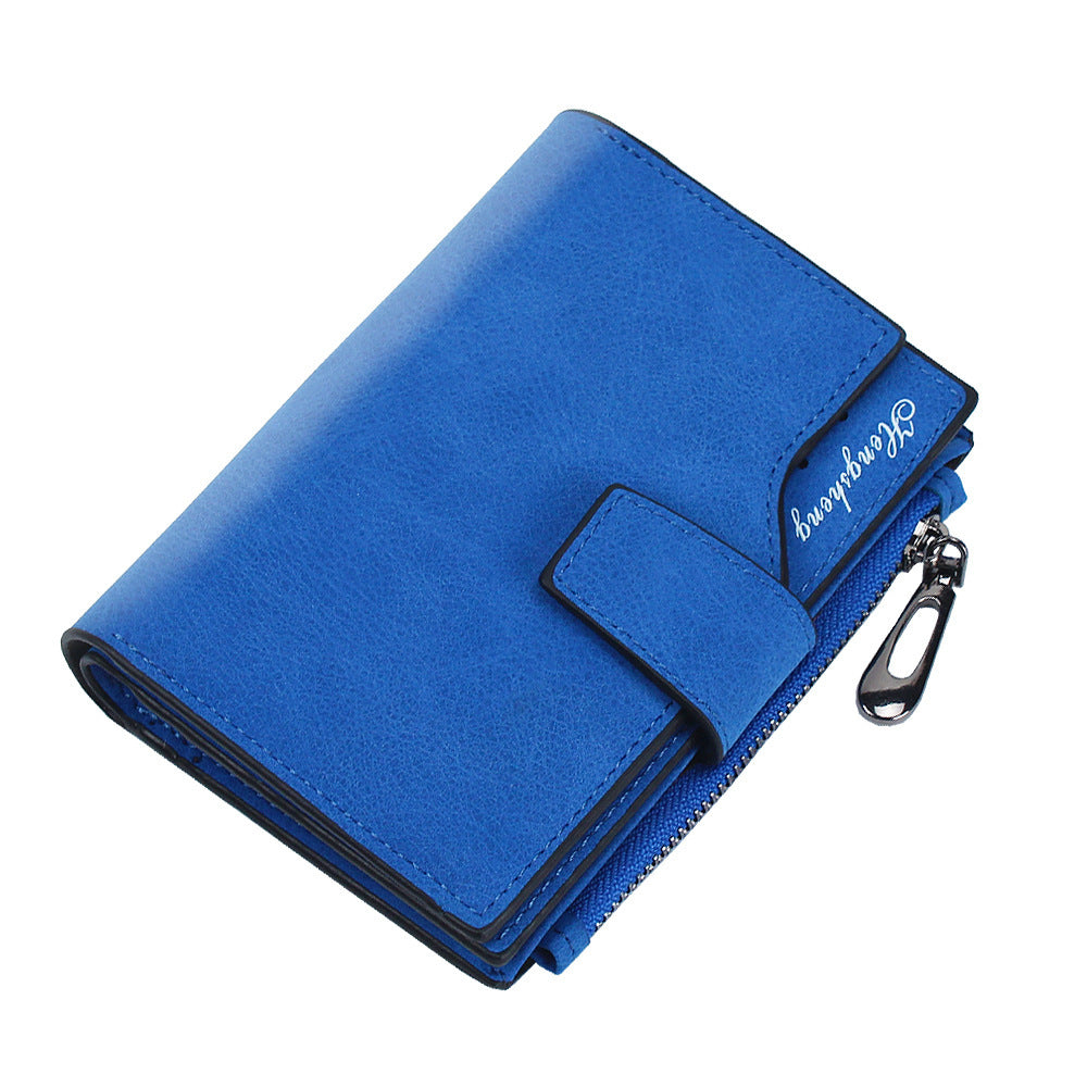 Women's Short Wallet Candy Color Button Wallet