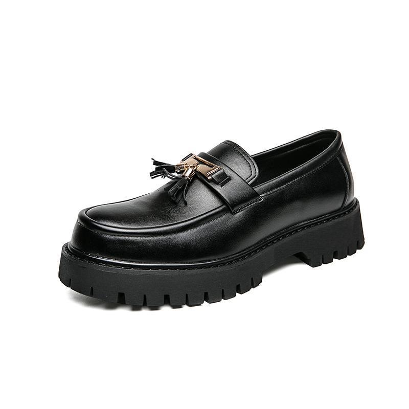 Men's Shoes British Style Black Leather Shoes