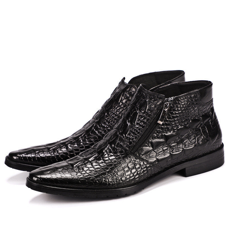 Men's High Top Leather Shoes Knight Leather Boots