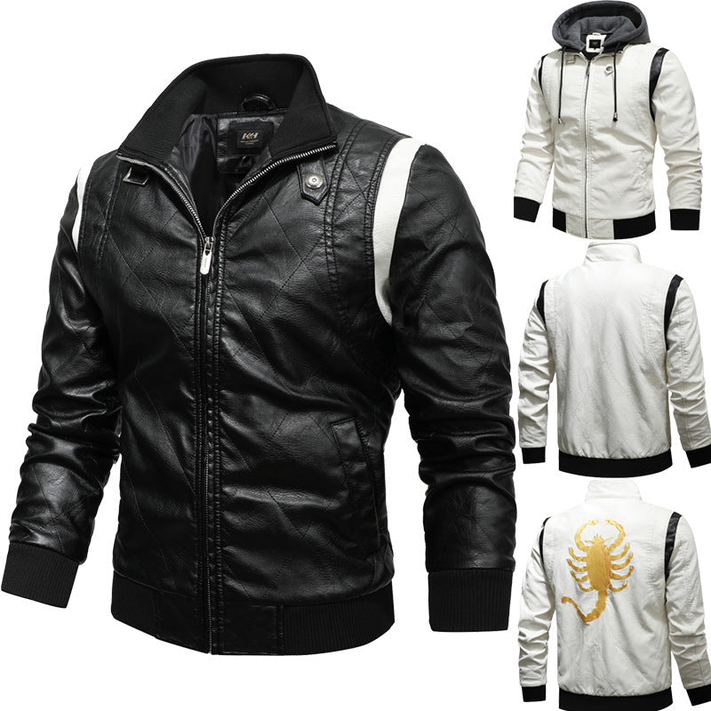 Men's Leather Jacket Large Size Boys PU Leather Jacket