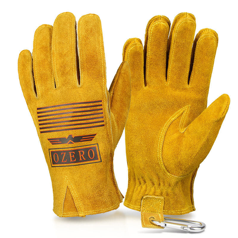 Leather Retro Motorcycle Full Finger Gloves