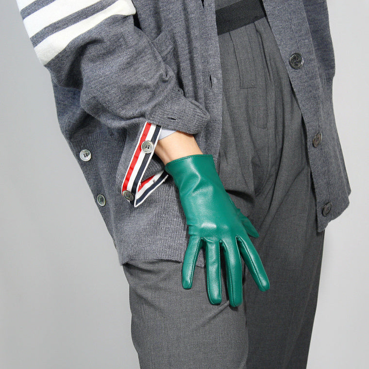 Touch Screen Leather Gloves 60cm Long Leather  Leather