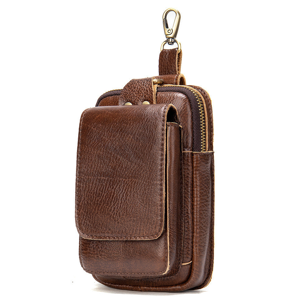 Men's Head Leather Chest Bag Business Casual Leather Crossbody Chest Bag Student Chest Bag