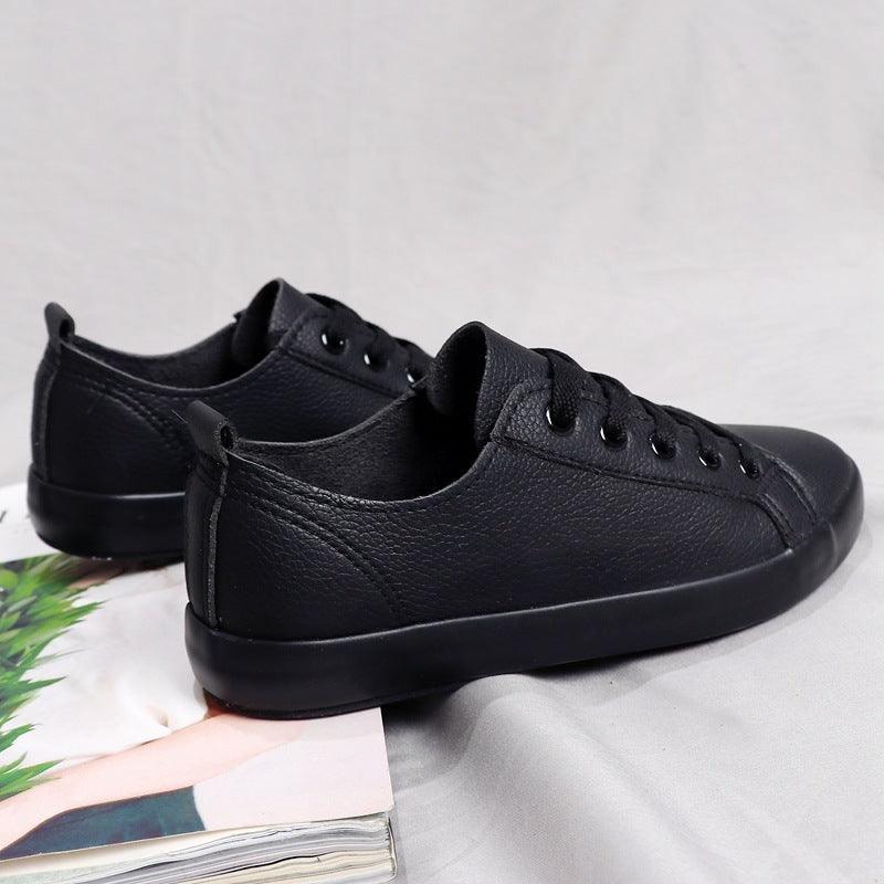 Summer New Leather White Shoes Women's Shoes