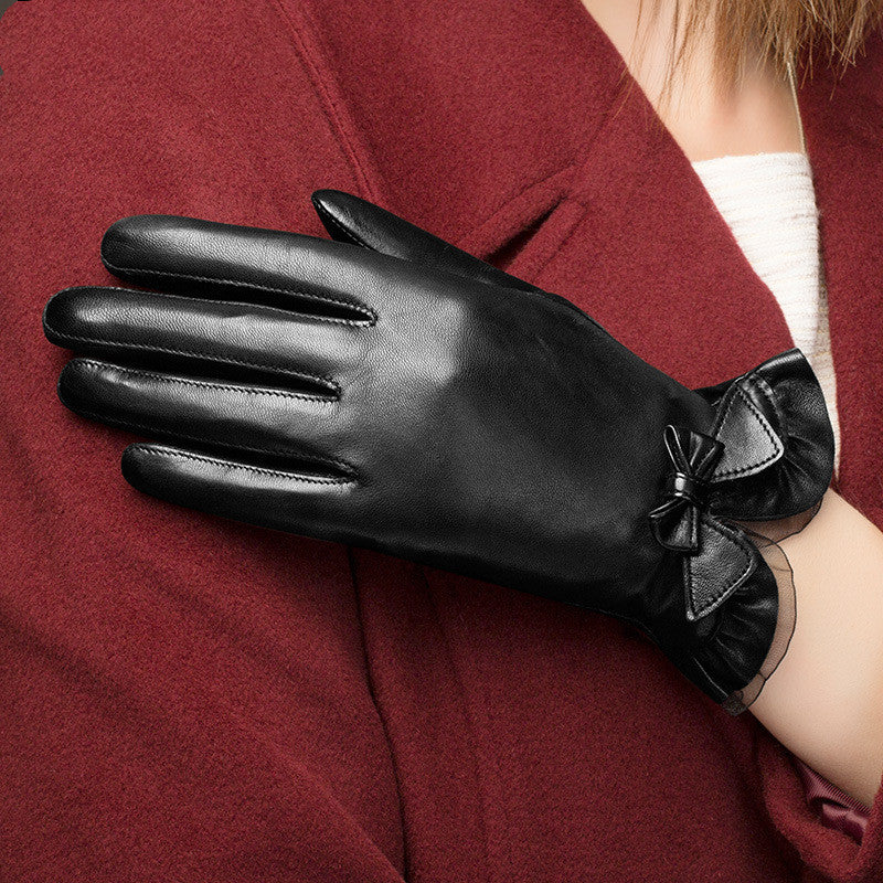 Women's Winter Warm Touch Screen Leather Gloves