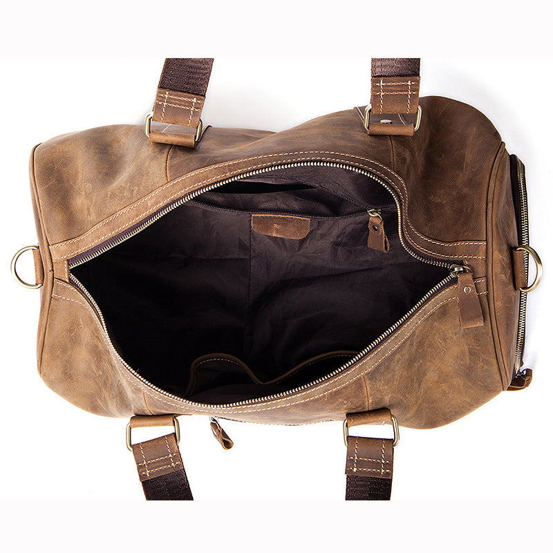 Vintage Crazy Horse Leather Men's Travel Bag